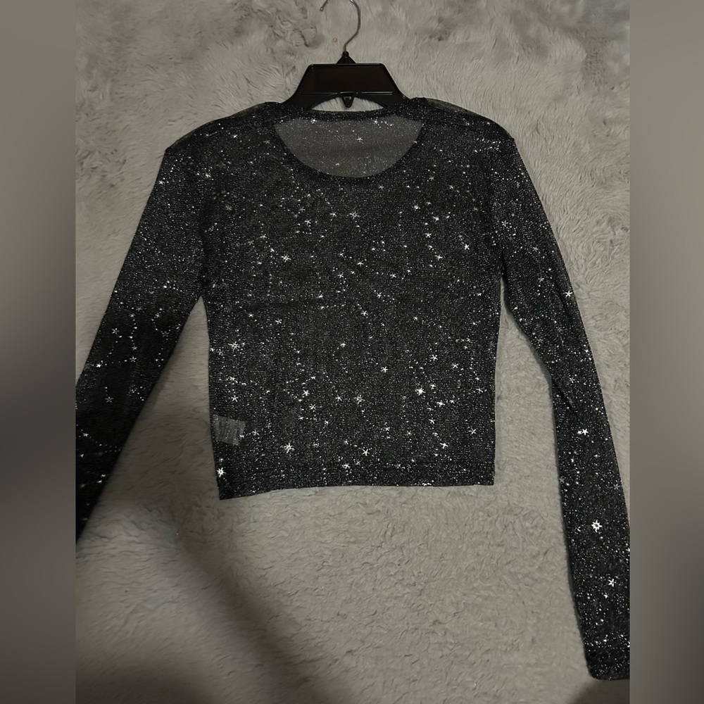 Sheer cover up sparkle top